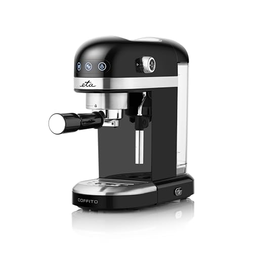 ETA Espressomaschine Coffito I 1465 W I 20 Bar | Siebträger | Kaffeemaschine | mit Milchaufschäumer | Schlankes Design | 1,4 Liter Wassertank