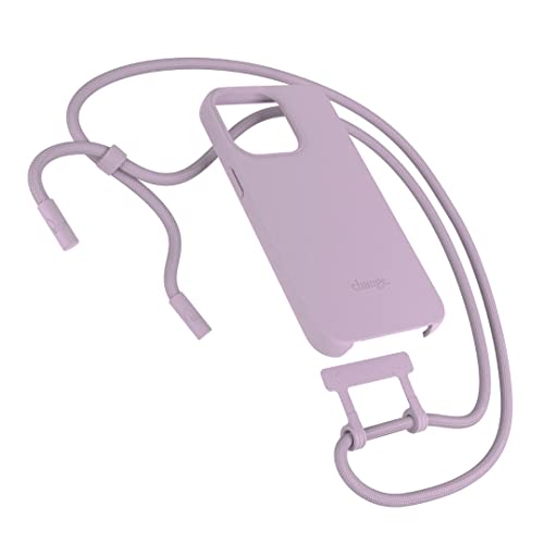 Woodcessories - Change Case, Nachhaltige Handykette abnehmbar kompatibel mit iPhone 14 Pro Hülle mit Band lila - biologisch abbaubar