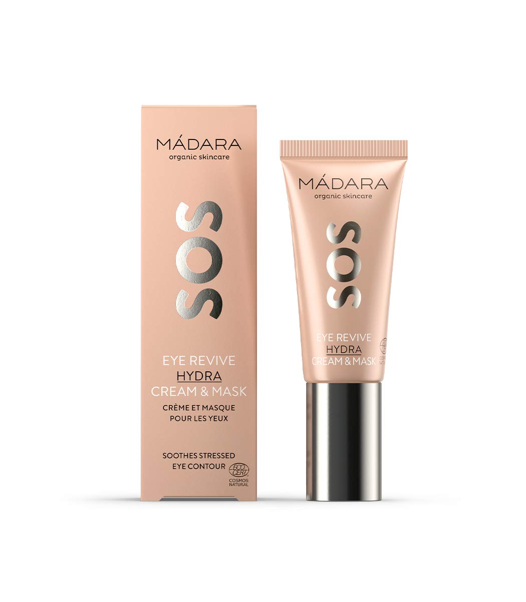 MÁDARA Organic Skincare | SOS Eye Cream and Mask - 20ml, Hydrating and calming multi-use formula, Scientifically developed, Clinically tested, Vegan, Ecocert certified, Recyclable packaging.