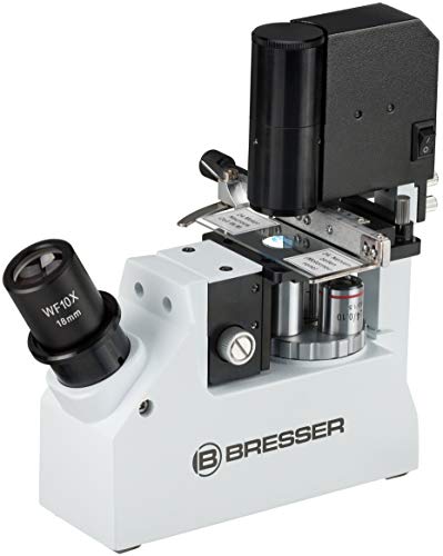 Bresser Mikroskop 40-400x Science XPD-101 kompaktes, inverses Profi-Reisemikroskop mit Phasenkontrast für biologische oder medizinische Feldforschung