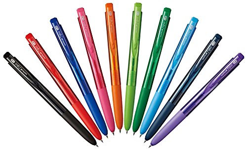 Uni-ball Signo RT1 Retractable Gel Ink Pen, Ultra Micro Point 0.28mm, Rubber Grip, UMN-155-28, 10 Color Value Set with Ecology Sticky Notes