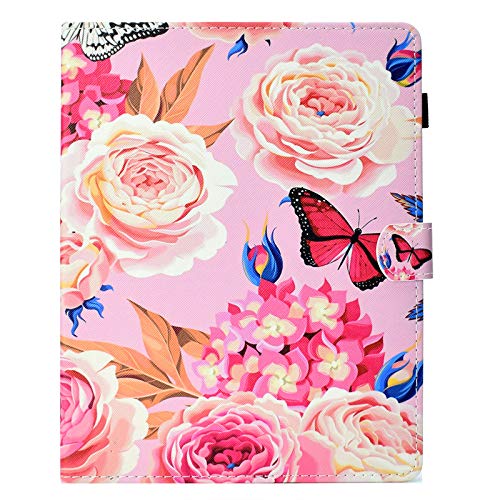 JIan Ying Hülle für Samsung Galaxy Tab A 10.1 (2019) SM-T510 SM-T515 Slim Leicht Schutzhülle Blume Schmetterling