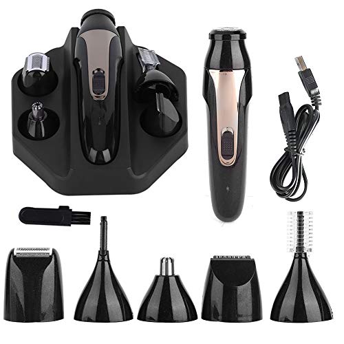 5-in-1-Elektro-Bartrasierer-Haarschneider ABS Seitenbrenner Trimmer Nase Haarentfernungswerkzeug USB-Kabel für Männer Set