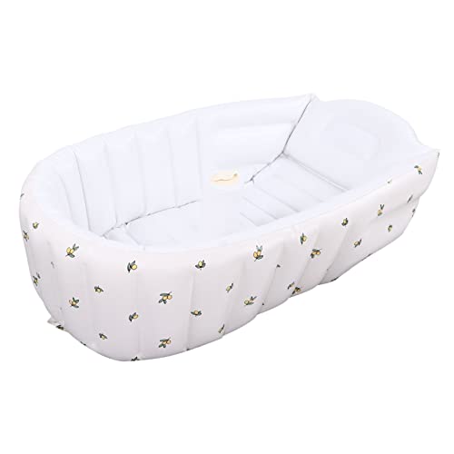 Aufblasbare Badewanne, süße weiche exquisite tragbare Babybadewanne hautfreundlich für die Reise für Kleinkinder für das Wohnzimmer zu Hause(Olivenblüte)