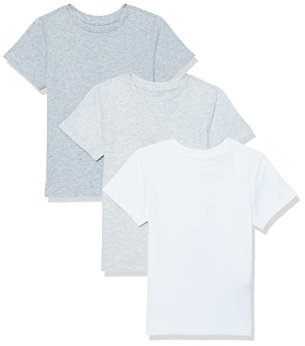 Amazon Aware Jungen Lockeres Kurzarm-T-Shirt aus Bio-Baumwolle, 3er-Pack, Grau Meliert, 3 Jahre