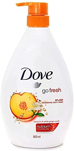 Dove Go Fresh Duschgel mit Pumpe, tiefenpflegend, Nektarin- und Ingwerduft, 800 ml, 3 Stück