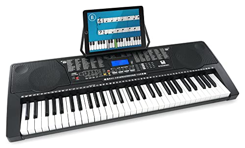 McGrey LK-6150 61 Tasten Keyboard (Einsteiger-Keyboard mit 61 Leuchttasten, 255 Sounds und 255 Rhythmen, 61 Percussion-Sounds, 50 Demo Songs, integrierter MP3-Player) Schwarz