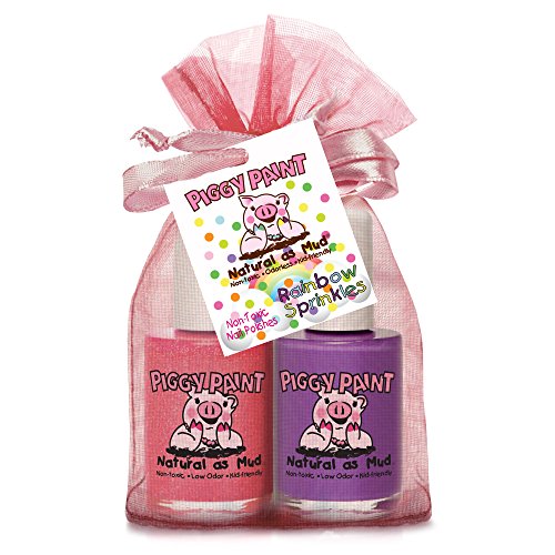 Piggy Farbe ungiftig Mädchen Nagellack - Sicher, ohne Chemikalien - Rainbow Sprinkles 2 Pack