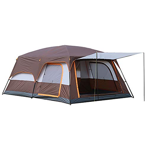 2-Zimmer-Campingzelt, leichte Zelte für Camping, 210T verschlüsseltes Polyester-Zelthaus für Wohnen, Camping, Bergsteigen