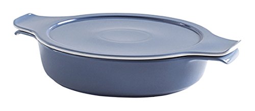 Eschenbach Porzellan Group Cook & Serve Schale mit Deckel 0, 30 l/ 16 cm Kochtopf aus Porzellan, Grau-blau, 2-Einheiten