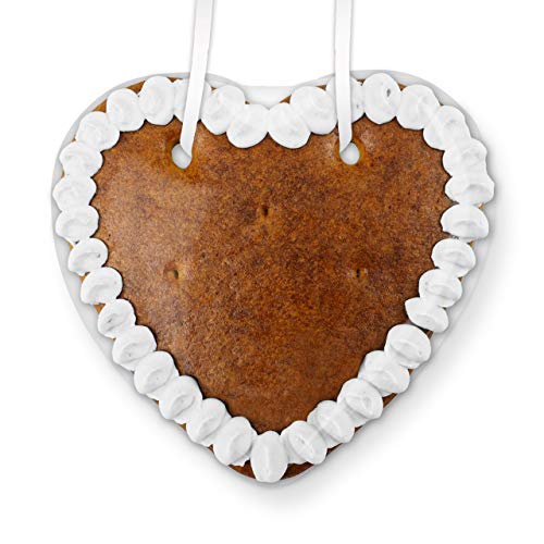 Lebkuchen Herz Rohlinge mit Rand, 50 Stück - Farbe: Weiß - zum selbst Verzieren, 15cm von LEBKUCHEN WELT
