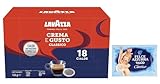 Lavazza Crema e Gusto Classico, Kaffeepads für Espressomaschinen, 108 Kaffeepads aus Papier,Intensität 8/10, dunkle Röstung + 1er-Pack Kostenlos Felce Azzurra Talkumpuder, 100g-Beutel