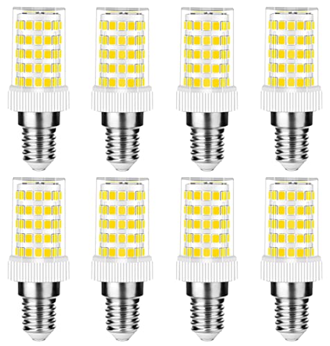 RANBOO E14 LED Lampe 10W, 800LM, Kaltweiß 6000K, Ersatz 50W-100W E14 Halogenlampe, Kein Flackern, Nicht Dimmbar, E14 Glühbirnen für Kronleuchter, Deckenleuchten, Wandleuchten, AC 220-240V, 8er Pack
