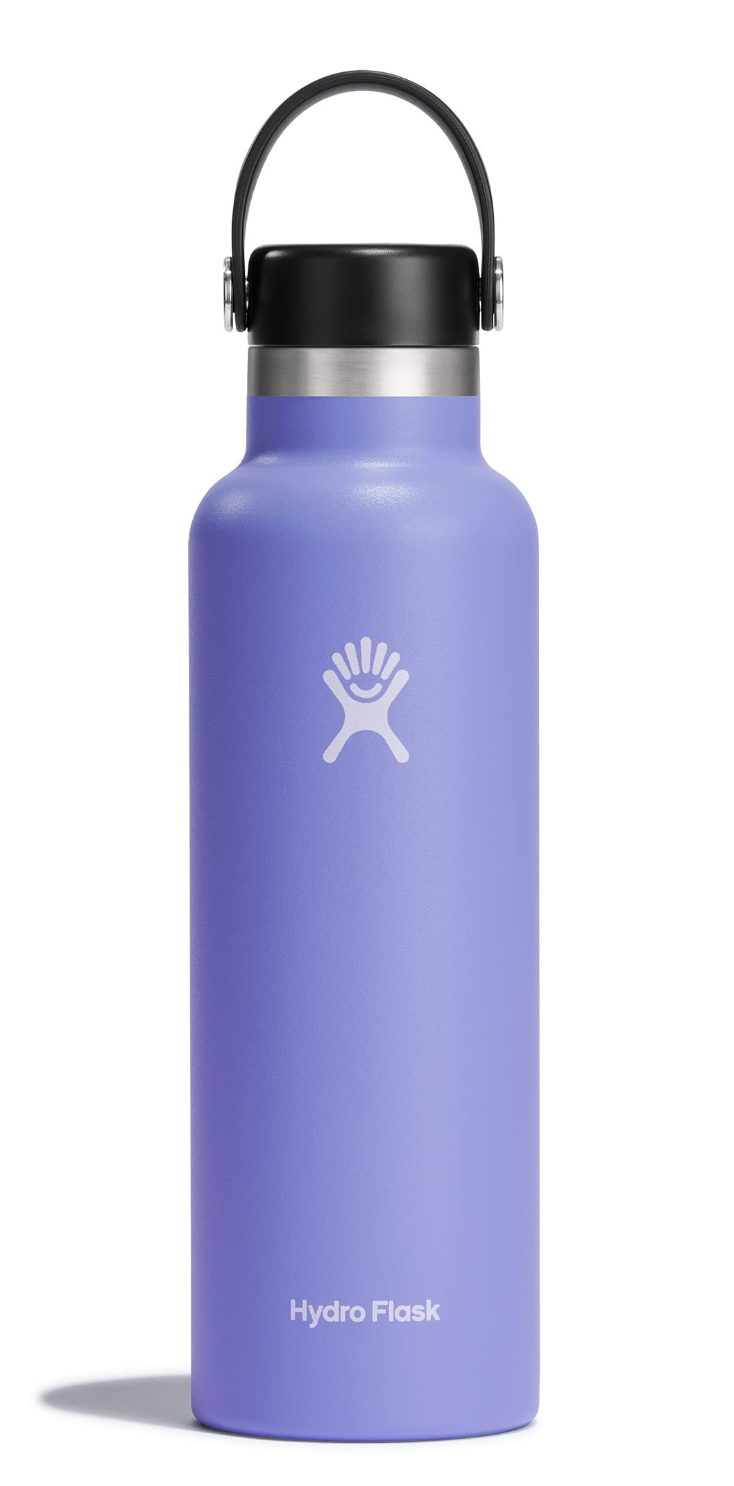 HYDRO FLASK - Trinkflasche 621ml (21oz) - Isolierte Wasserflasche aus Edelstahl - Sportflasche mit auslaufsicherem Flex Deckel & Gurt - Thermoflasche Spülmaschinenfest - Kleine Öffnung - Lupine