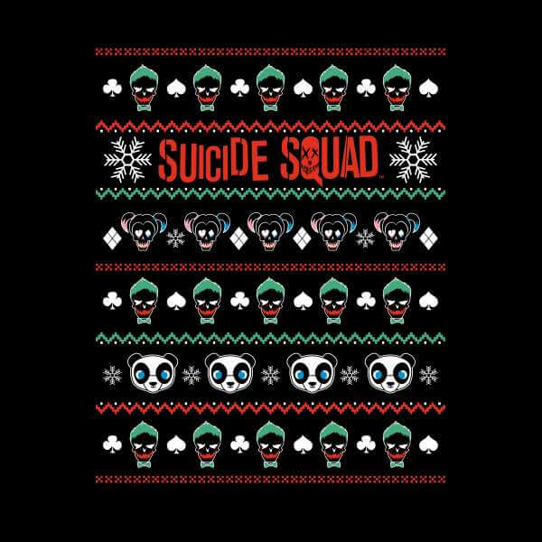DC Suicide Squad Knit Pattern Damen Weihnachtspullover - Schwarz - S