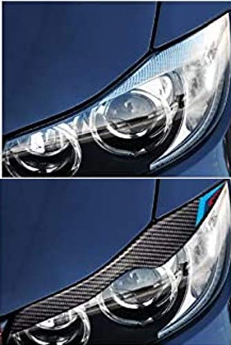 AUTO-spro Karbonfaser-Aufkleber für Frontscheinwerfer, Scheinwerfer, Augenbrauen, Augenlider, Autoaufkleber für 3er-Serie E90 320i 323i 325i 328i 2009–2012 (E90 2005–2008)
