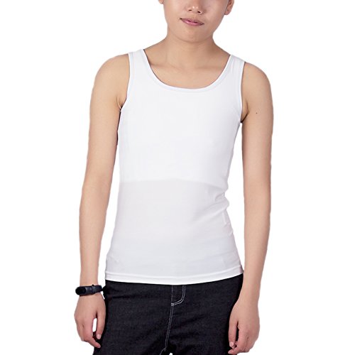 BaronHong Tomboy Chest Binder Solid Color Weste Sommer Cool Tank Top (weiß, S)