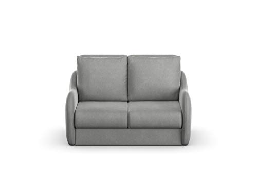 DOMO. Collection Sofa Echo, 2-Sitzer mit Hocker, Polstermöbel 140cm Sitzbreite, Funktionssofa, 164x107x96 cm, Couch in grau
