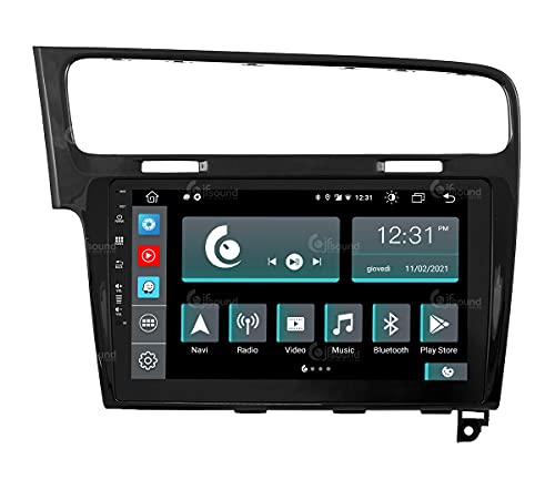 Personalisiertes Autoradio für Volkswagen Golf 7 schwarz Android GPS Bluetooth WiFi USB DAB+ Touchscreen 10" 8core Carplay AndroidAuto
