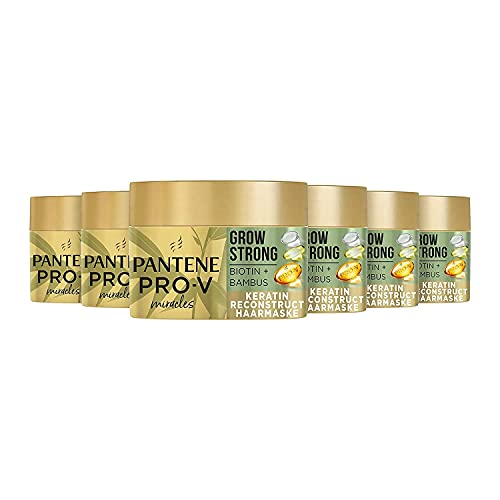 Pantene Pro-V Miracles Grow Strong Keratin Reconstruct Haarmaske, 6 x 160ml, Pack of 6