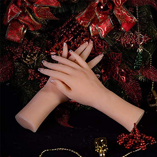 SLRMKKK Frauen Modell Schaufensterpuppe Hände, Silikon lebensechte Hand Hübsche Junge Mädchen Hände für die Anzeige, Feste Silikon weibliche Hände, Sexy Hand für Frau mit Nagel Modell
