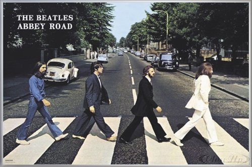 Close Up Beatles Poster Abbey Road (62x93 cm) gerahmt in: Rahmen Silber matt