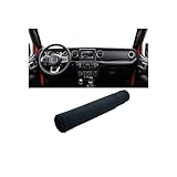 Armaturenbretter Auto Vermeiden Licht Pad Anti-UV Teppiche Fall Nicht-Slip Matten Für Jeep Für Wrangler JL 2018 2019 2020 2021 2022 2023 2024 (Color : Black LHD)