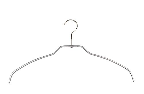 100 Stück MAWA Silhouette light/FT Form-Leichtbügel Kleiderbügel für Oberbekleidung, rutschh., drehb. Haken 42 cm Breite, silberfarben