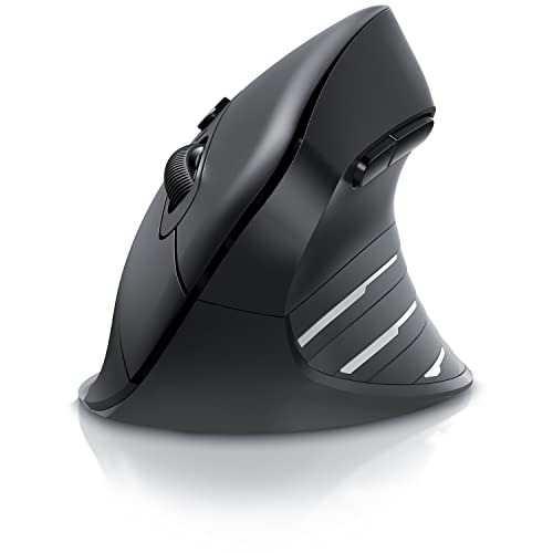 CSL - kabellose Maus Vertikal Bluetooth + Funk 2.4 GHz - USB Vertical Mouse – ergonomisches Design - Vorbeugung gegen Mausarm Tennisarm - Wireless Funkmaus 2,4 GHz mit 1000-2400 DPI - PC und MAC