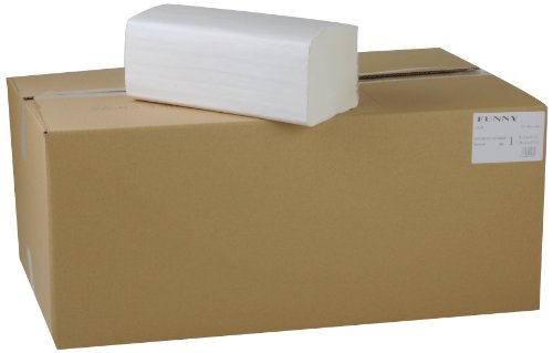 Funny Papierhandtuch, ZZ/V-Falz, 25 x 23 cm, 1lag, hochweiß, 5000 Blatt, 1er Pack (1 x 1 Stück)