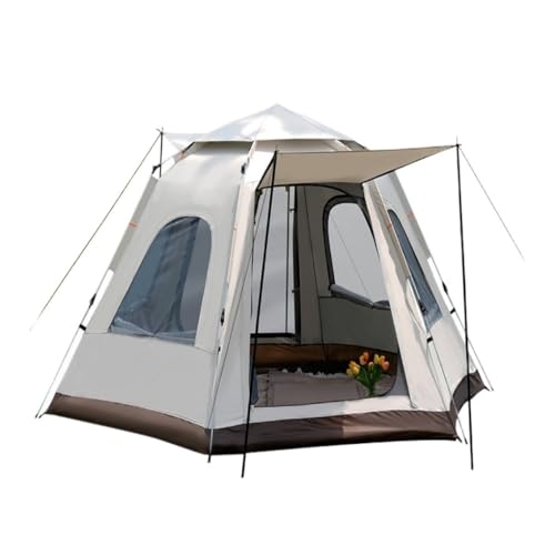 Tent Camping Sechseckiges Campingzelt, Vollautomatisches, Schnell Öffnendes Tragbares Zelt, Installationsfreies Kuppel-Außenzelt Zelt (Color : White, Size : 240 * 210 * 140cm)