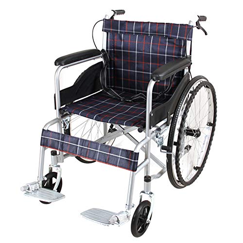 ZXGQF faltbarer Rollstuhl, Leicht Faltbarer Selbstfahrender Rollstuhl-Leichtgewicht mit Vollgummirädern, leichter Rollstuhl, für ältere und behinderte menschen (Color B)