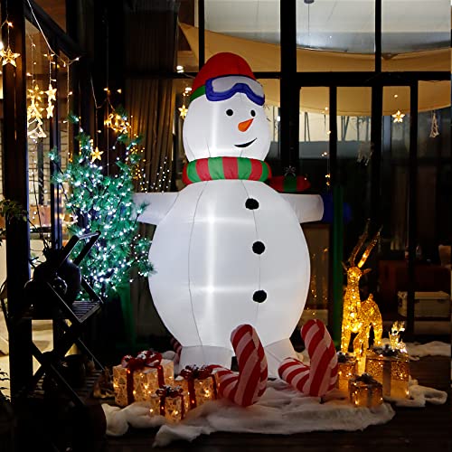 CCLIFE Led Schneemann Beleuchtet Aufblasbar snowman outdoor Außenbereich Schneemänner Weihnachtsbeleuchtung weihnachtsdeko Weihnachtsfigur, Farbe:023 Schneemann beim Skifahren