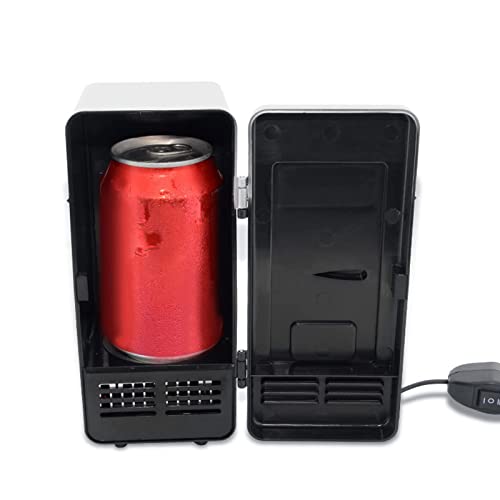 Tragbarer USB Kühlschrank, Isolierte Kühlung, Kompakter Mini USB Kühlschrank, Energiesparende Halbleiterkühlung Mit Niedrigem Dezibel, Einzeldosen Kühlschrank für Auto(Schwarz)