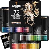 Castle-Art-Supplies-Set - 72 Buntstifte - Set für Malbücher für Erwachsene oder Kinder - aus der Soft-Serie - mit leuchtenden Farben
