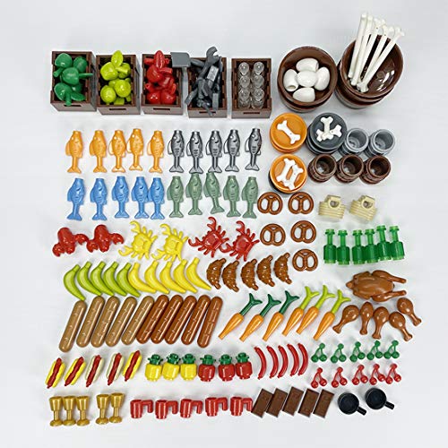 12che DIY Essen Set Kompatibel mit Lego Minifiguren, Idea, City, Creator