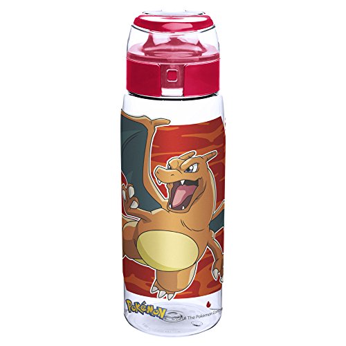 Große Tritan-Trinkwasserflasche mit Pokemonfiguren, Charizard, Glumanda und Charmeleon
