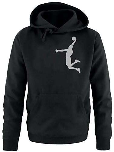 DUNK Basketball Slam Dunkin Kinder Sweatshirt mit Kapuze HOODIE schwarz-gray, Gr.152cm