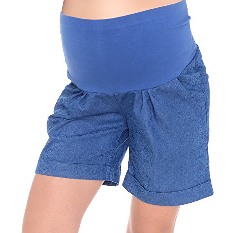 Mija - Kurze Jeans Umstandsshorts/Umstandshose mit Bauchband für Sommer 1045 (EU42 / XL)