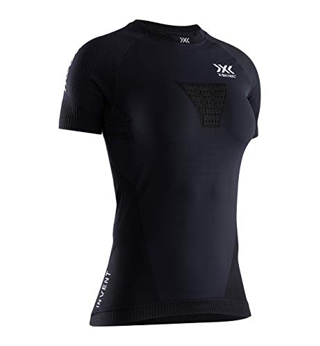 X-Bionic Short Sleeve Women Invent Run Speed Shirt T, Opal Black/Arctic White, XL