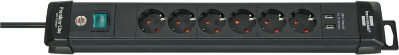 Brennenstuhl Premium-Line Steckdosenleiste 6-fach mit Schalter und Aufhänge-Vorrichtung - 1951160602