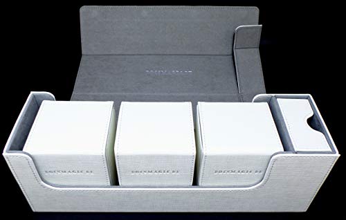 docsmagic.de Premium Magnetic Tray Long Box White Medium + 3 Flip Boxes - Weiss