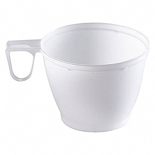 Ol-Gastro-Bedarf 600 Einweg KaffeetasseHenkeltasse 180ml mit geschlossenem Griff PS weiß Teetasse