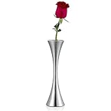 Yunhigh blumenvase, sanduhr kleine blume vase dekoratives mittel metall hoch schlank schmal knospe vase tischdekor modern poliertem edelstahl