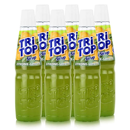 TRi TOP Getränkesirup Zitrone-Limette 6 x 600ml | Sirup für Wassersprudler | 1 Flasche ergibt ca. 5 Liter Erfrischungsgetränk