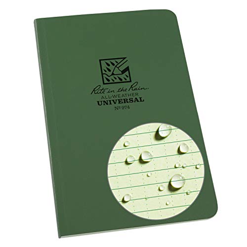 Rite in the Rain Allwetter Soft Cover Notebook, 4 5/20,3 cm X 7 1/10,2 cm, Universal Muster (Nr. 374) grün