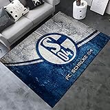 LYJ Teppich Einfach Kunst Dekoration Teppich Fußball Verein Logo Drucken Rutschfeste Matte Geeignet für Restaurants Wohnzimmer Schlafzimmer/Schalke / 100 * 160cm