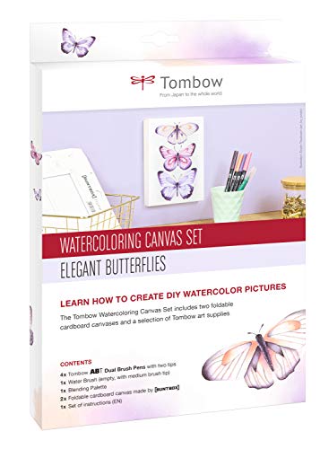 Tombow CANVAS-SET1 Watercoloring Canvas Set Elegante Schmetterlinge