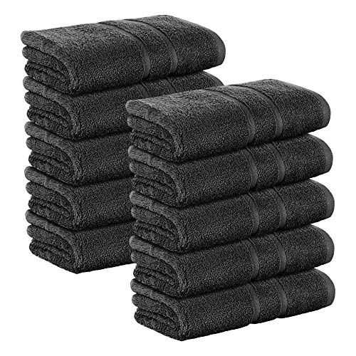 10 Stück Premium Frottee Gästehandtücher 30x50 cm in schwarz von StickandShine in 500g/m² aus 100% Baumwolle Öko-TEX Standard 100 Materialien