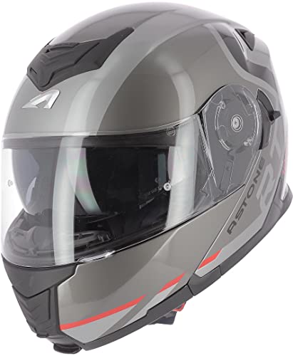 Astone Helmets - RT1200 Graphic King - Casque de moto modulable - Casque de moto polyvalent - Casque de moto homologué - Coque en polycarbonate - Grey L